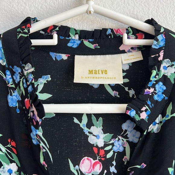 Maeve by Anthropologie Aveiro Flutter-Sleeved Buttondown Blouse - Picture 8 of 15